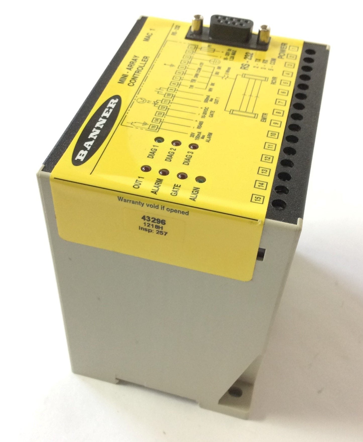 Used Banner Engineering RS-232 Mini-Array MAC 1 Controller 43296, Voltage: 16-30VDC