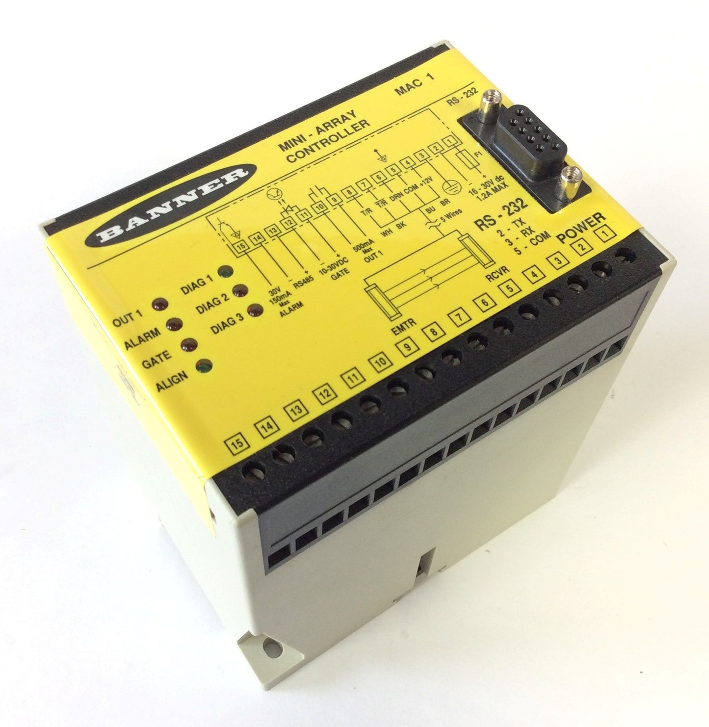 Used Banner Engineering RS-232 Mini-Array MAC 1 Controller 43296, Voltage: 16-30VDC