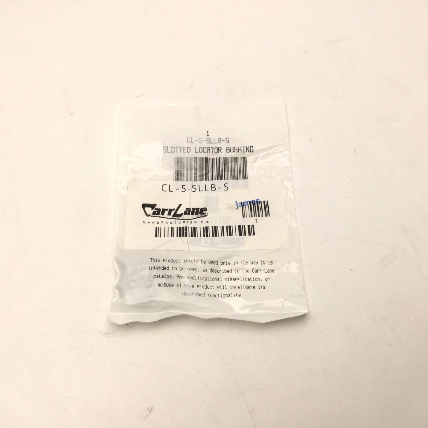 Used Carrlane CL-5-SLLB-S Slotted Locator Bushing, Diameter 1", Pin Diameter 5/16"