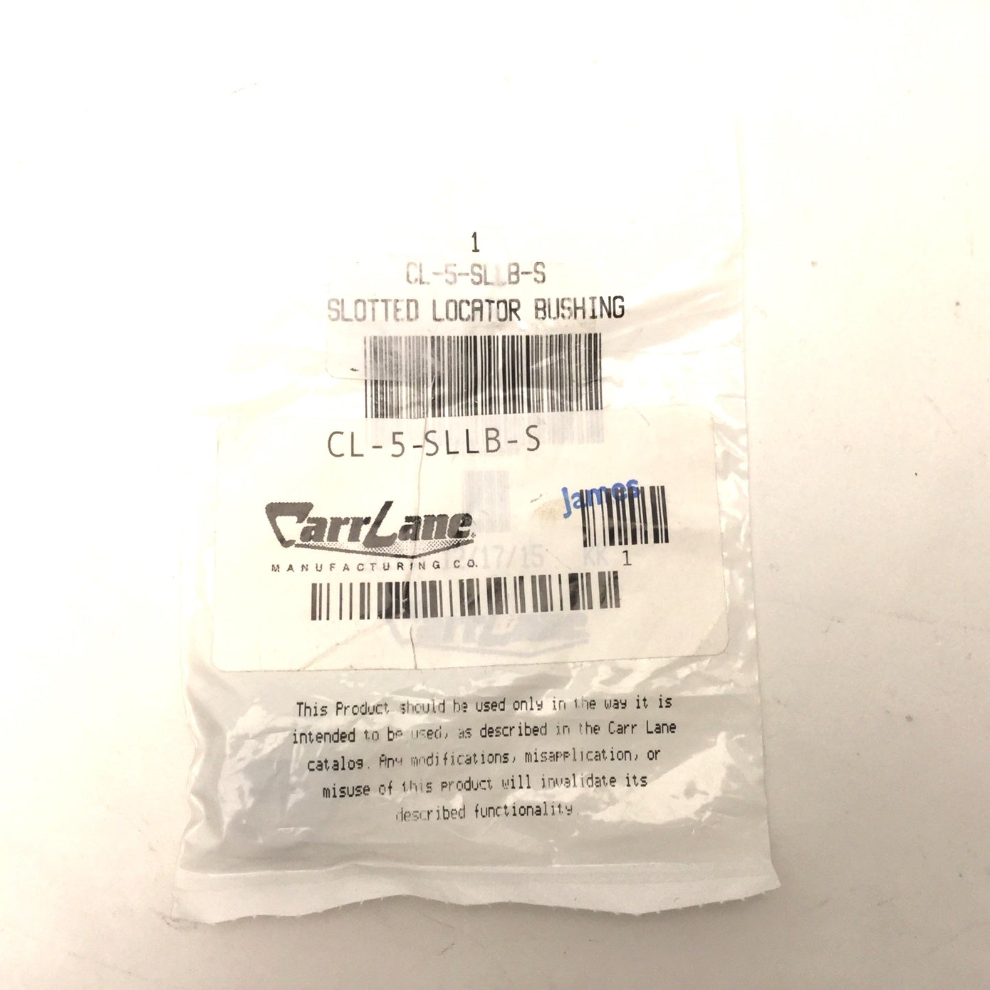 Used Carrlane CL-5-SLLB-S Slotted Locator Bushing, Diameter 1", Pin Diameter 5/16"