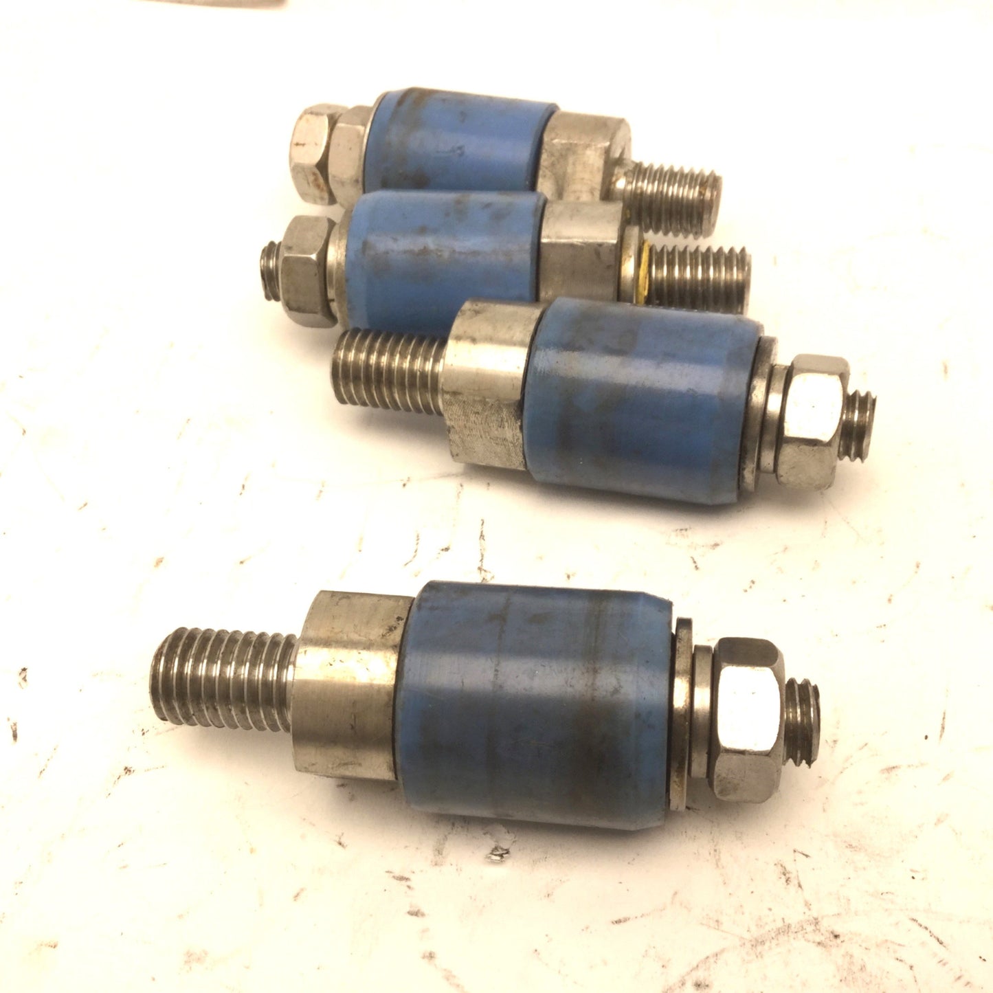 Used Lot of 4 Blue Cam Followers, Roller: 27mm Dia, 30mm Width, Stud: 20mm