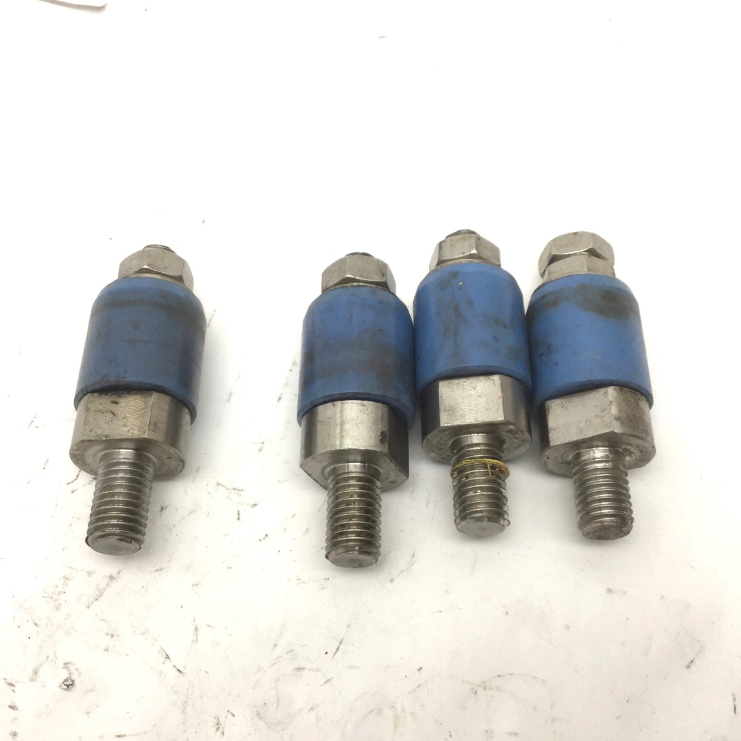 Used Lot of 4 Blue Cam Followers, Roller: 27mm Dia, 30mm Width, Stud: 20mm