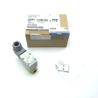 New SMC VX212EGXB Direct Operated 2 Port Solenoid Valve For Water, NC, 24VDC, 145psi