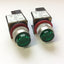 Used Lot of 2 Allen Bradley 800MR-QB24 Lighted Green Push Button Momentary 24VAC/DC
