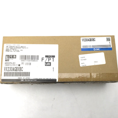 New SMC VX230AGBXBC Direct Operated 2-Port Solenoid Valve For Air 24VDC 1/4"G-Thread