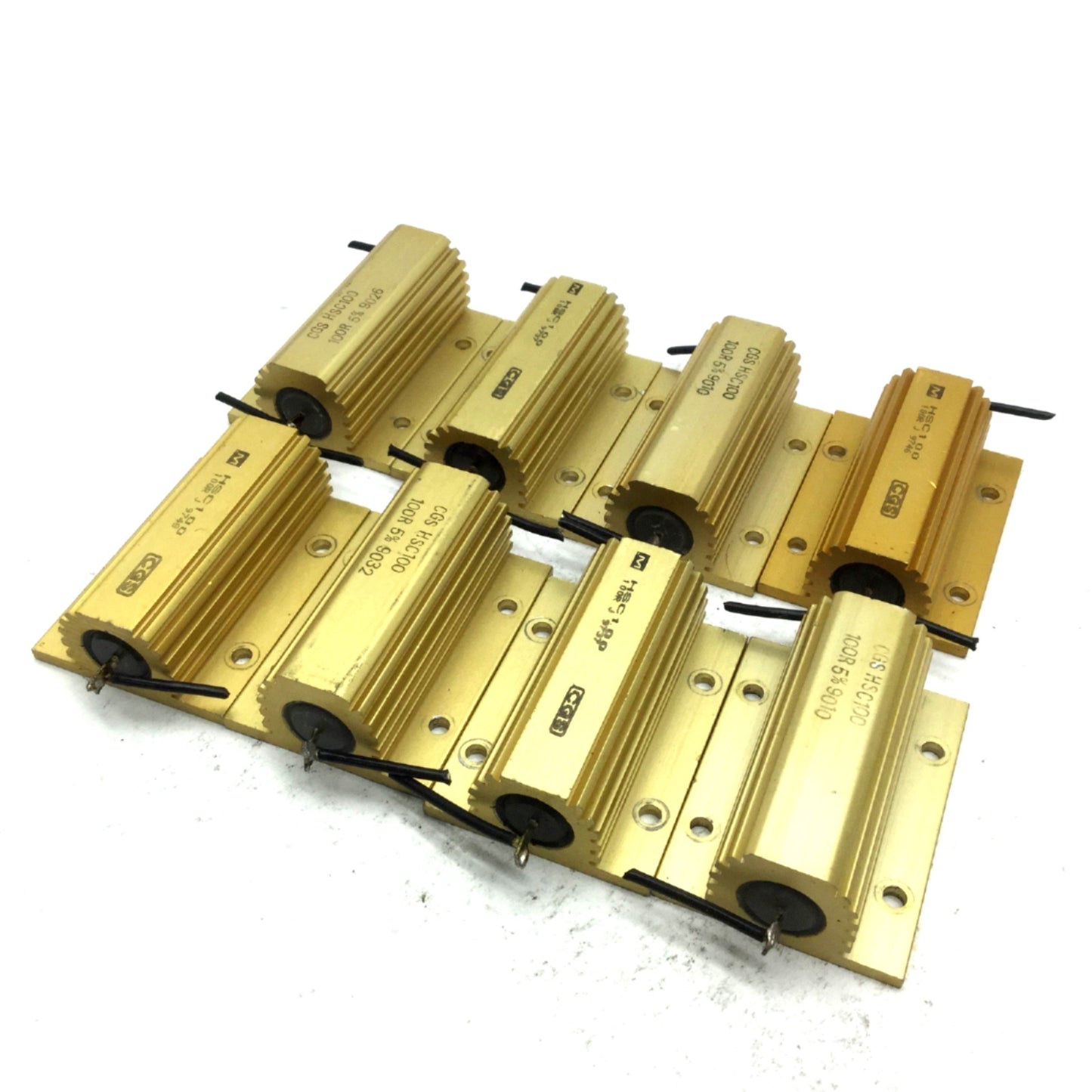 Used Lot Of 8 TE Connectivity CGS HSC100 100R J Power Resistors, 100 Ohm, 100 Watt