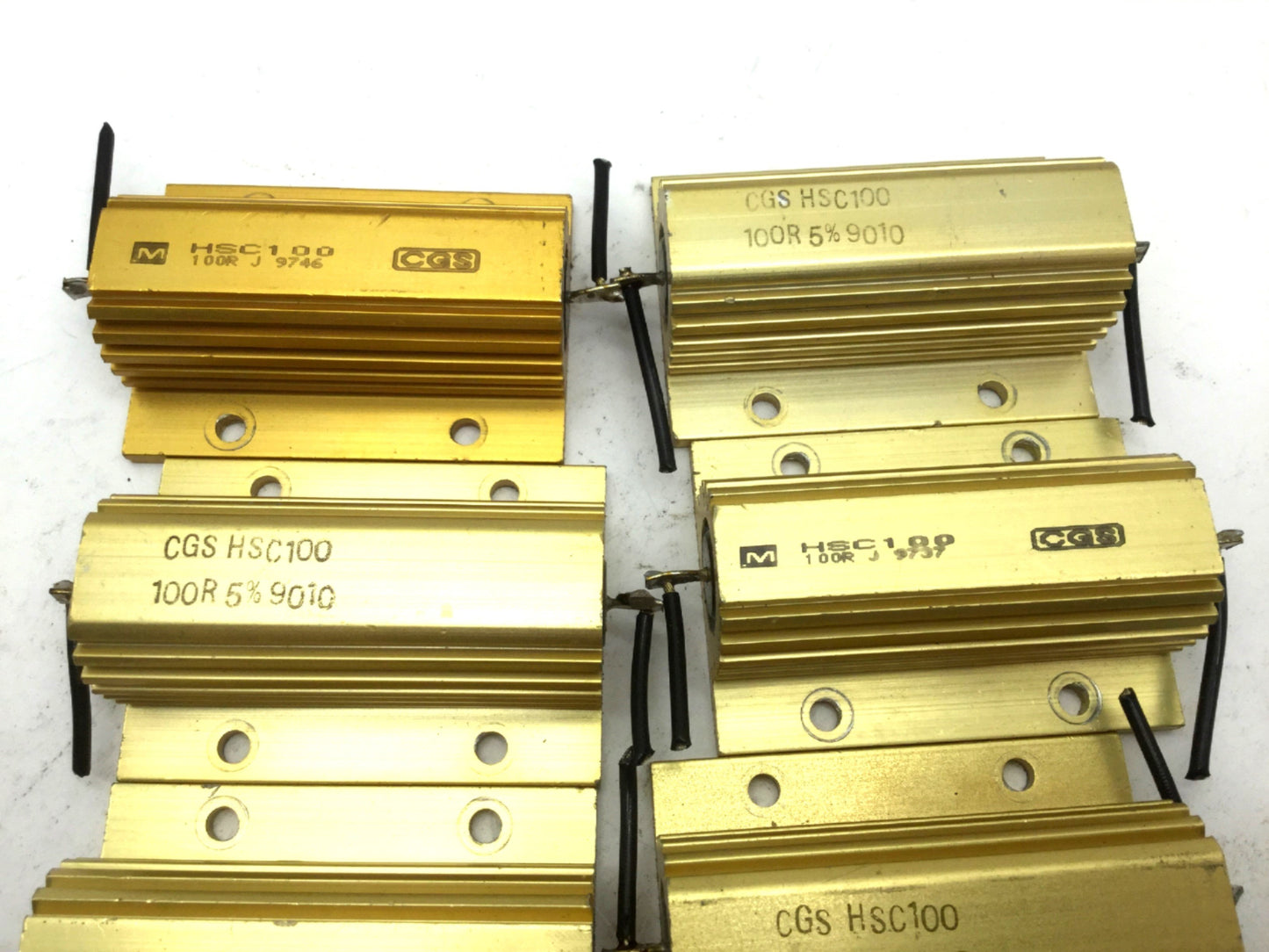 Used Lot Of 8 TE Connectivity CGS HSC100 100R J Power Resistors, 100 Ohm, 100 Watt