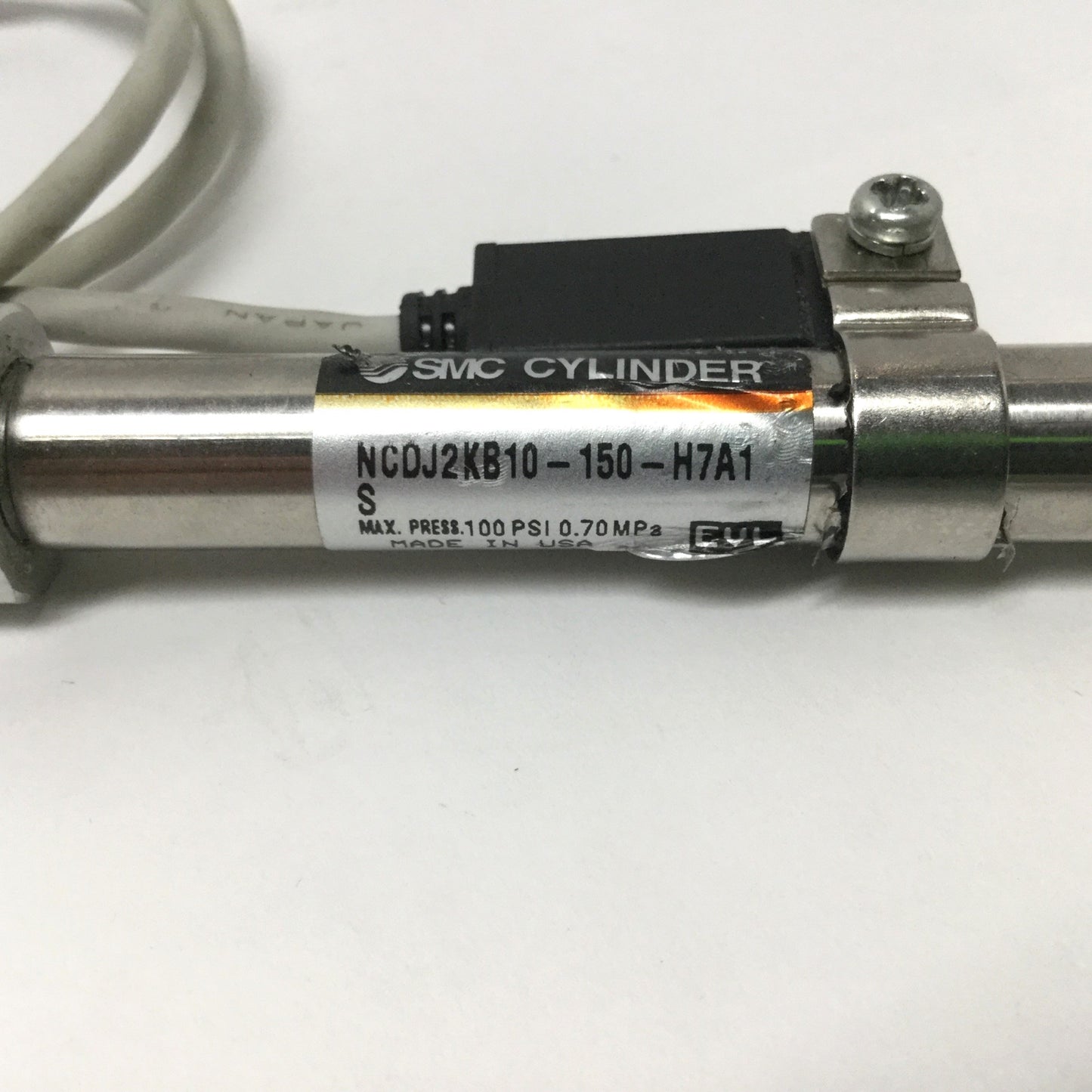 Used SMC NCDJ2KB10-150-HYA1S Air Cylinder, 3/8" Bore, 1.5" Stroke, 8.5-100psi