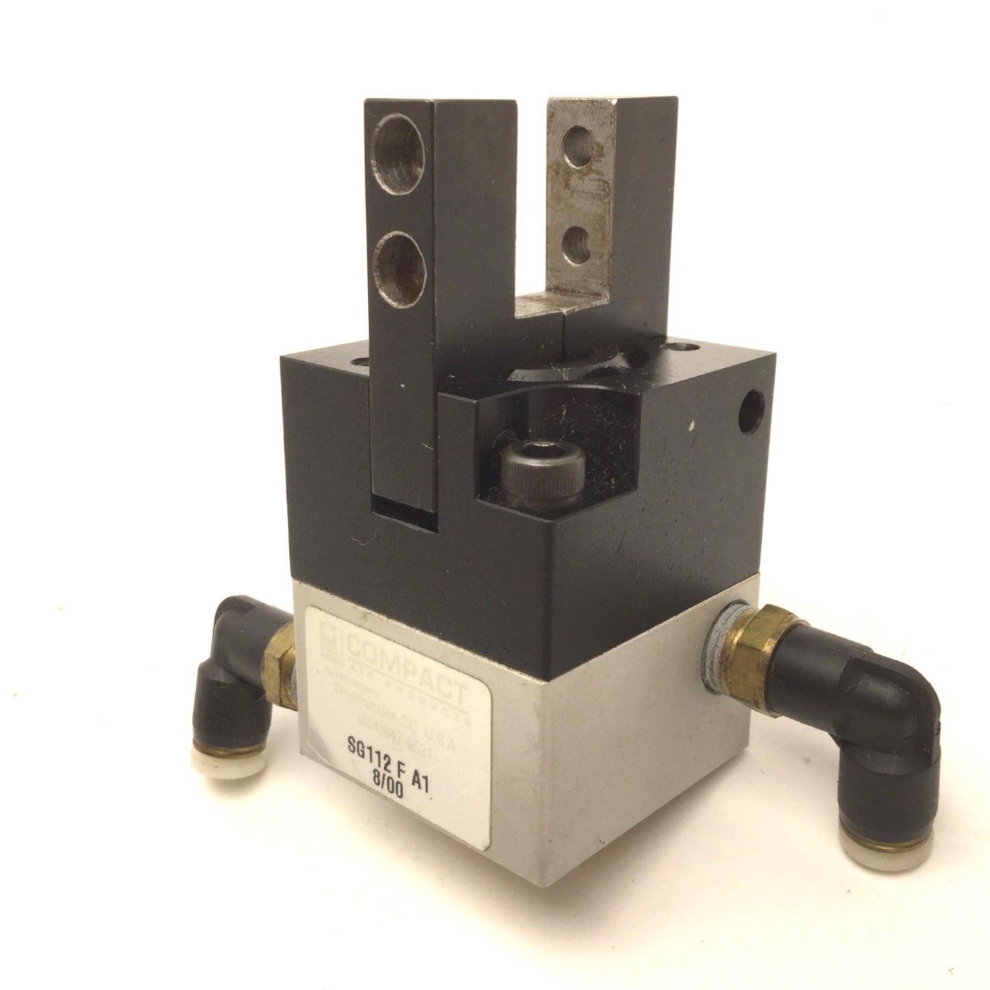 Used Compact Air Products SG112 F A1 Angular Gripper, 2-Jaw, Bore: 1.125", 1/8" NPT