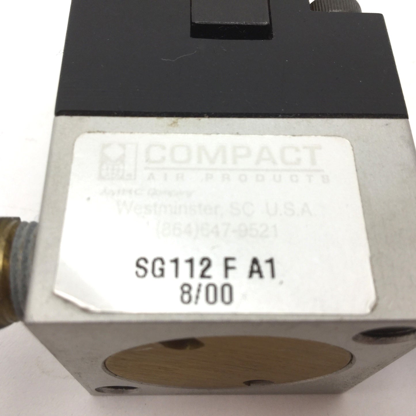 Used Compact Air Products SG112 F A1 Angular Gripper, 2-Jaw, Bore: 1.125", 1/8" NPT