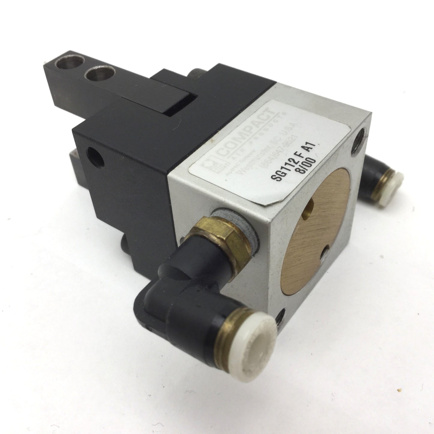 Used Compact Air Products SG112 F A1 Angular Gripper, 2-Jaw, Bore: 1.125", 1/8" NPT