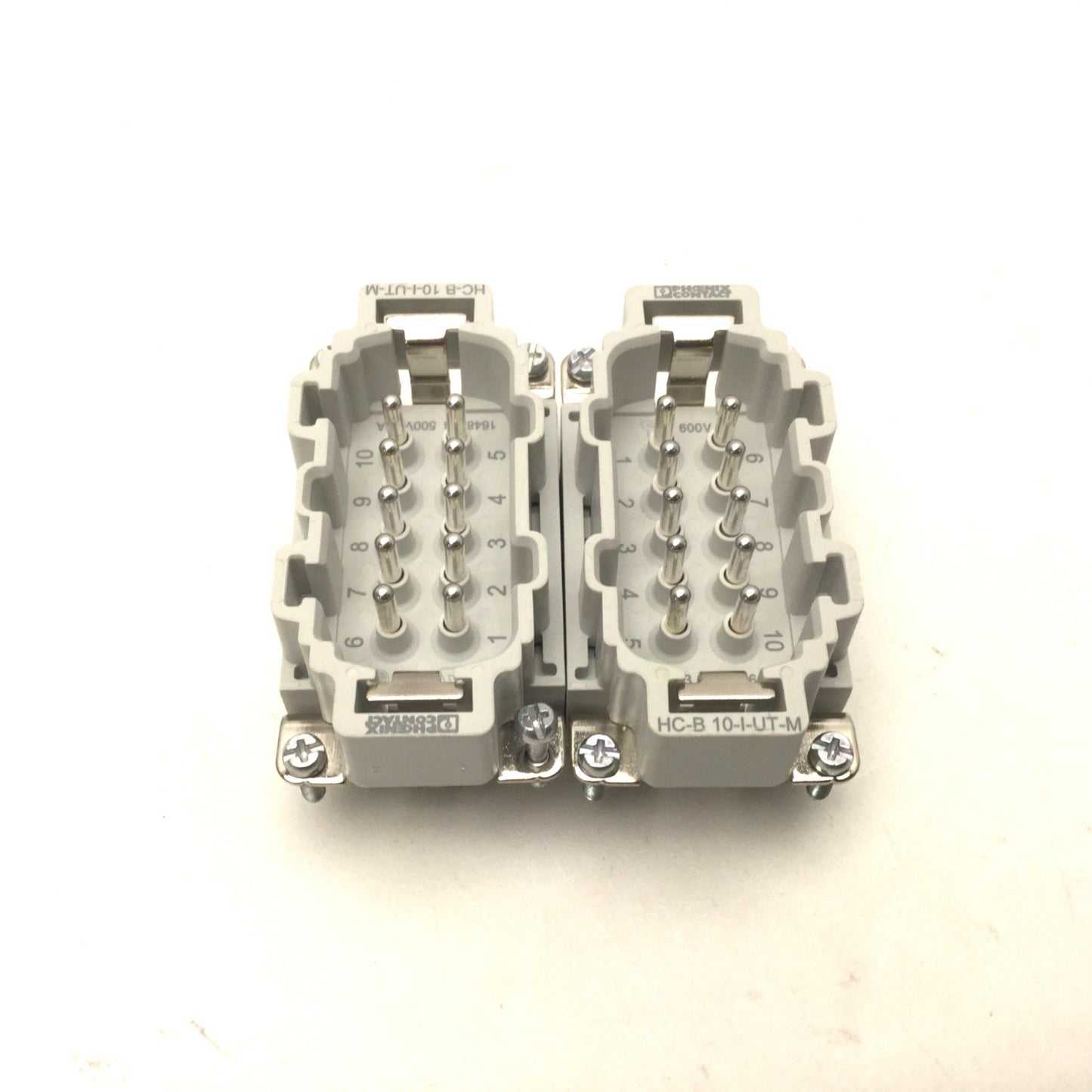 Used Lot Of 2 Phoenix Contact HC-B 10-I-UT-M HEAVYCON Male Contact Insert B10 Series