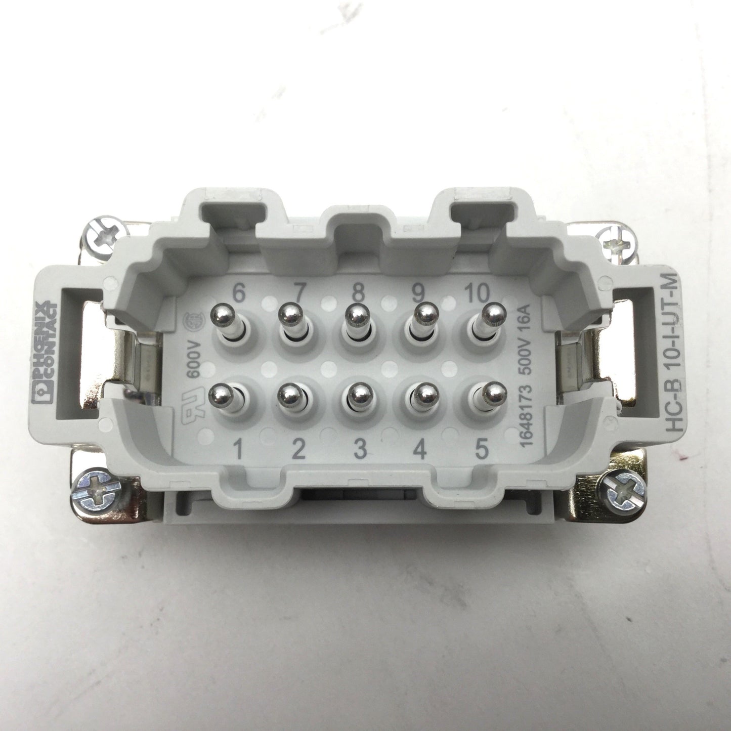Used Lot Of 2 Phoenix Contact HC-B 10-I-UT-M HEAVYCON Male Contact Insert B10 Series