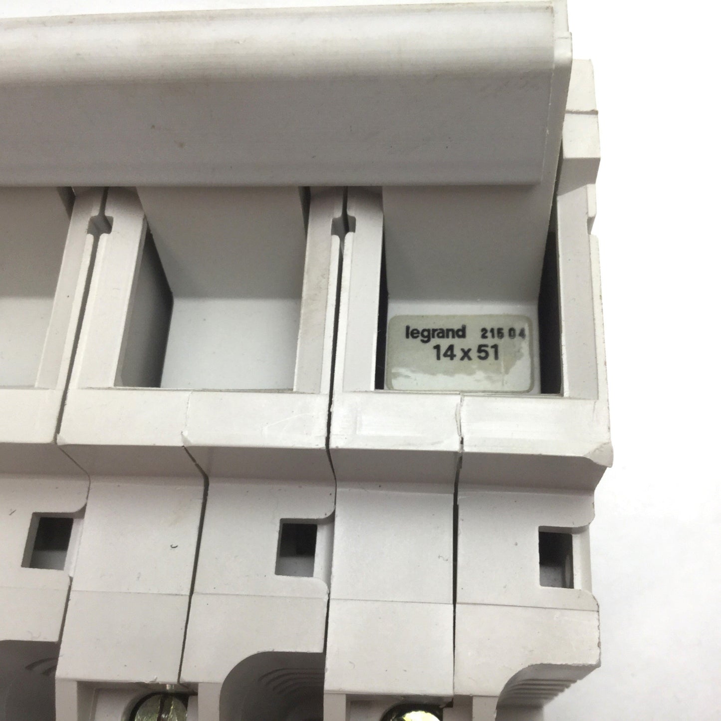 Used Lot of 2 Legrand 21504 Fuseholder, 3-Pole, Fuse Size 14mm x 51mm, DIN Rail Mount