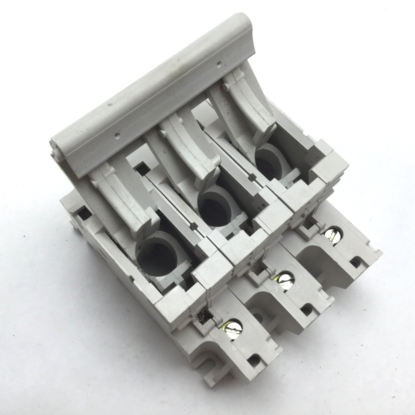 Used Lot of 2 Legrand 21504 Fuseholder, 3-Pole, Fuse Size 14mm x 51mm, DIN Rail Mount