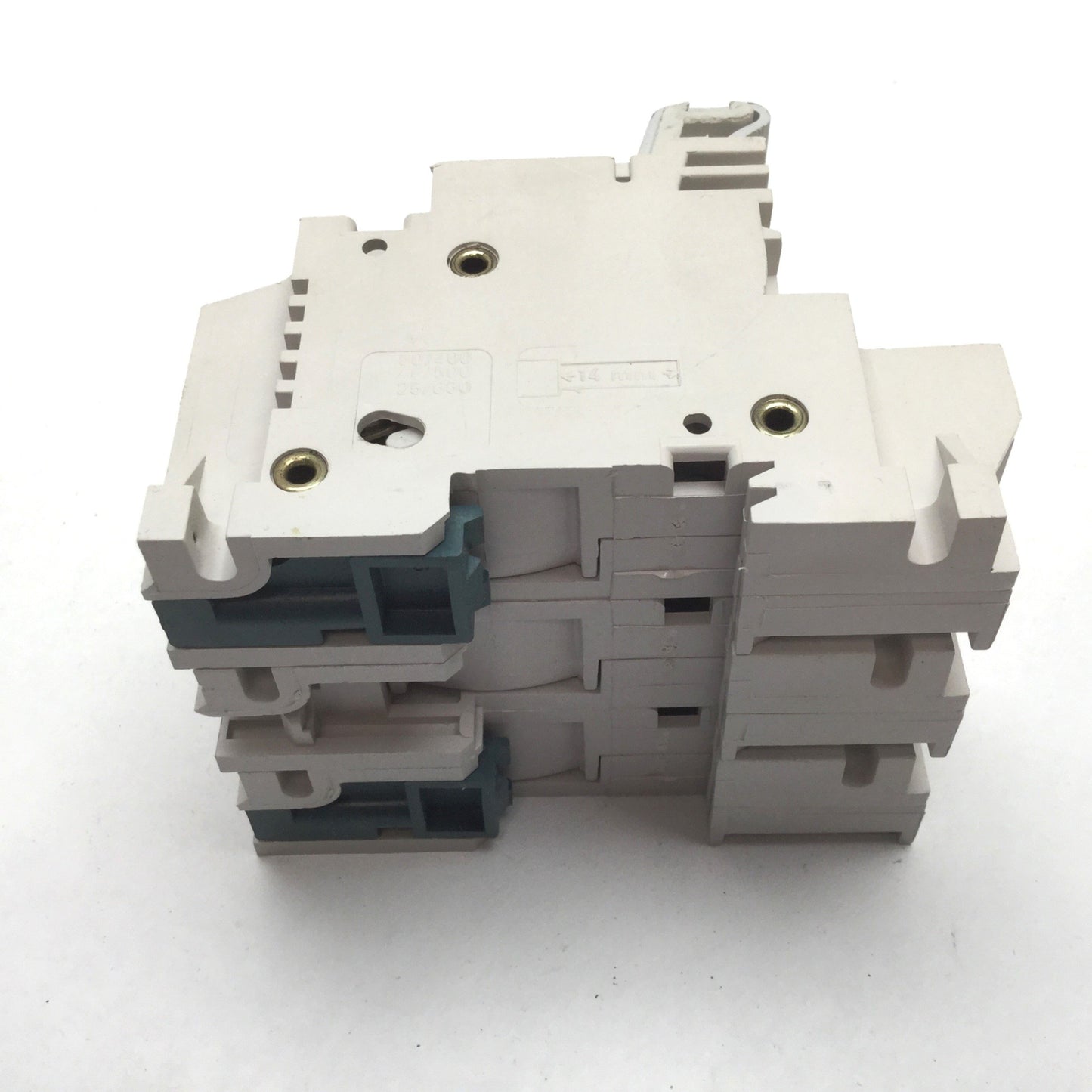Used Lot of 2 Legrand 21504 Fuseholder, 3-Pole, Fuse Size 14mm x 51mm, DIN Rail Mount