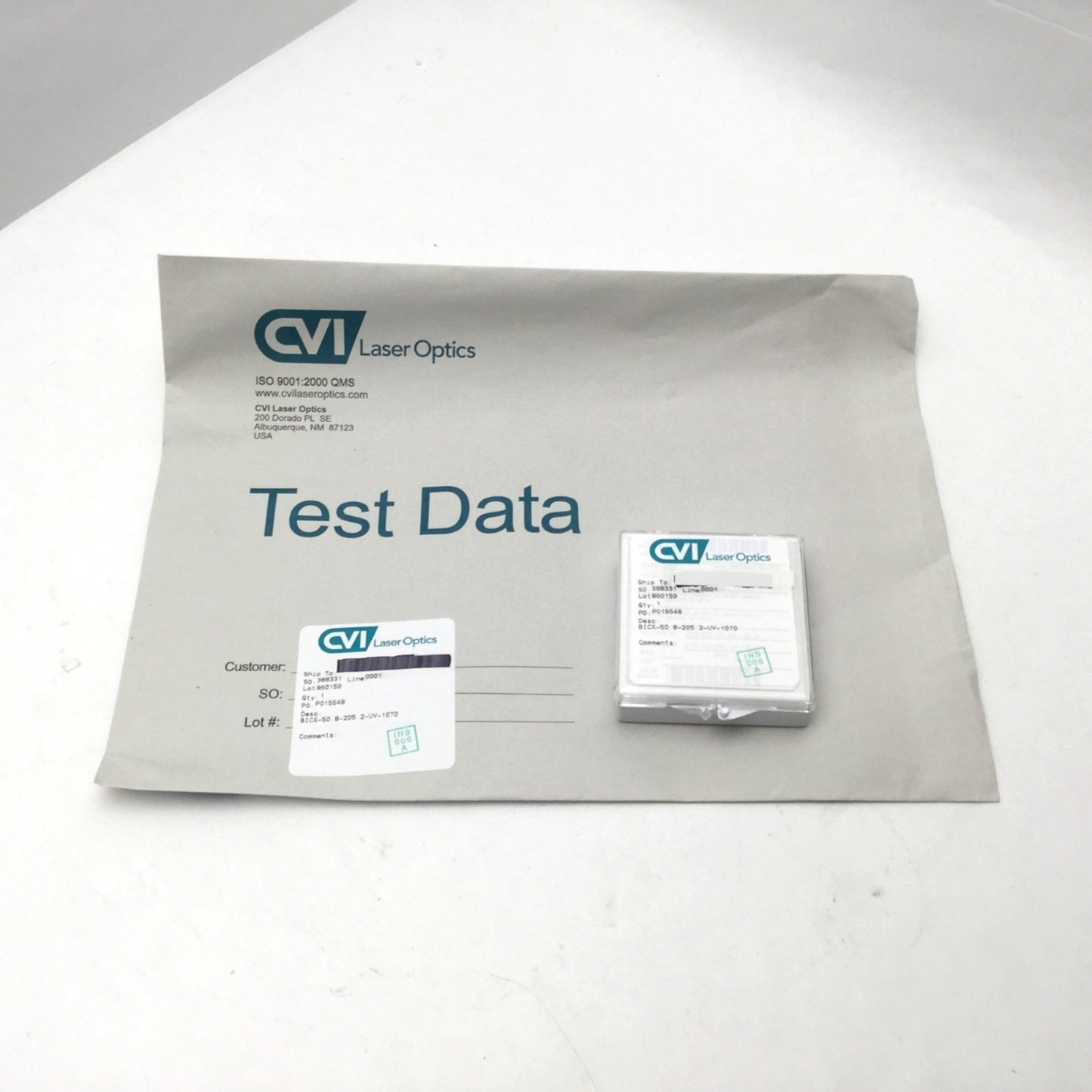 New CVI Laser Optics BICX-50.8-205.2-UV-1070 Fused Silica Spherical Bi-Convex Lens