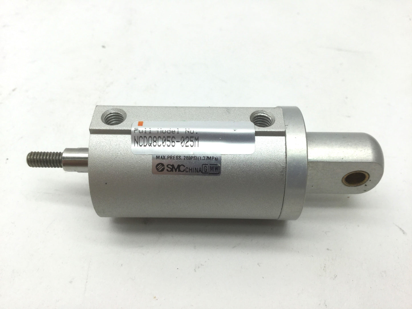 Used Lot of 2 SMC NCDQ8C056-025M Pneumatic Cylinders, Bore: 9/16" Stroke: 1/4" Clevis