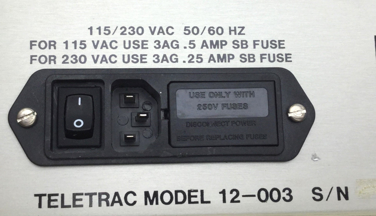 Used Teletrac Model 12-003 Resolution Divider, Beam Interrupt, 115/230VAC 50/60Hz