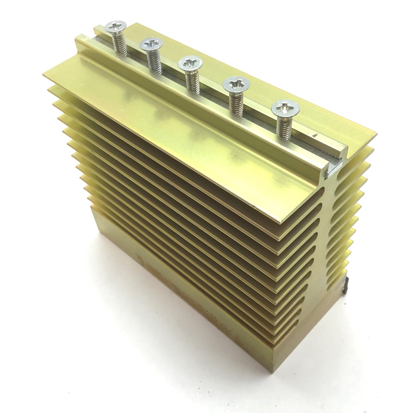 Used Lot of 2 Aluminum Semiconductor Style Heat Sinks, 6" x 5" x 2.5", Finns: 22, HS3