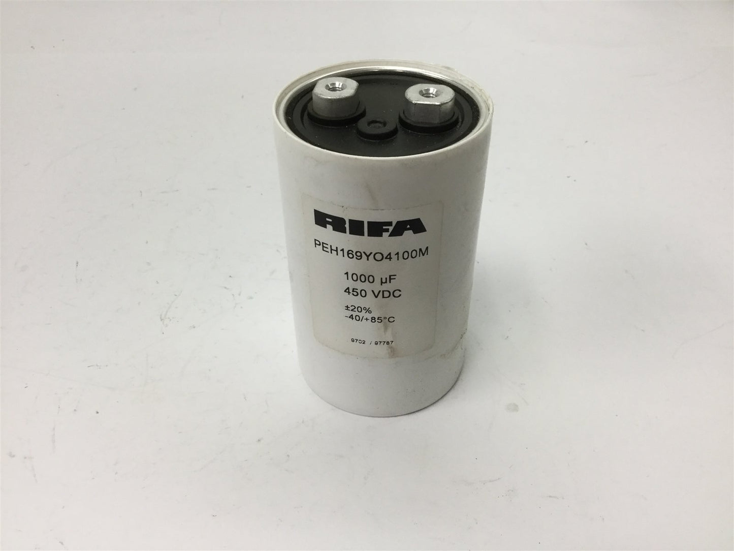Used Rifa PEH169YO4100M 1000uf 450VDC Electrolytic Capacitor, +/-20%, DC