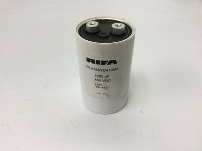 Used Rifa PEH169YO4100M 1000uf 450VDC Electrolytic Capacitor, +/-20%, DC