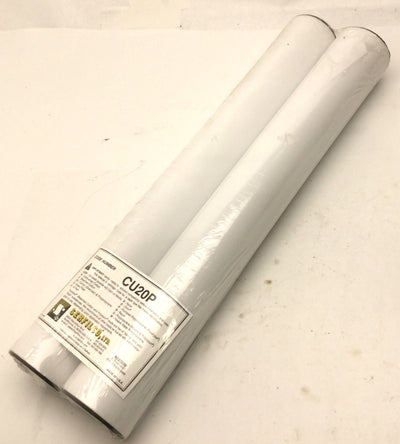 New Pack of 2 New Serfilco CU20P Carbon Filter Cartridges, 20", 50 Micron