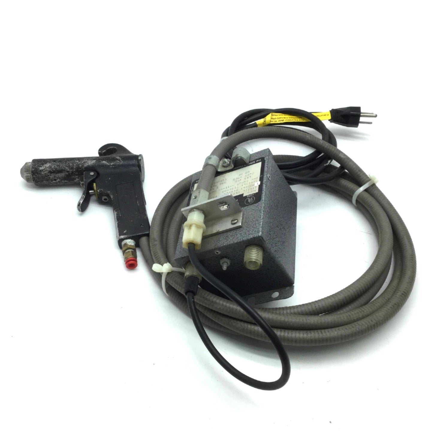 Used Simco 4000074 D 167Q Static Eliminator Power Unit In 115VAC Out 7kV & Air Gun
