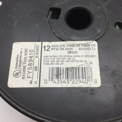 New – Open box Underwriters Laboratories FY589410 Machine Tool Wire Spool, Length ~275ft, 12AWG