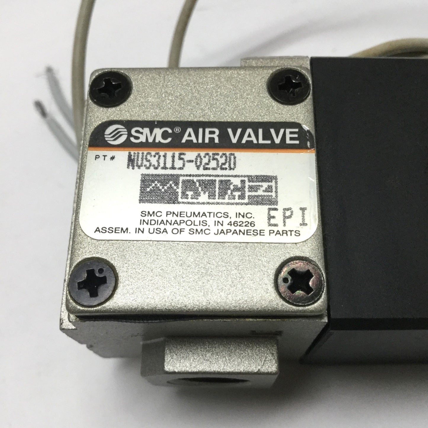 Used SMC NVS3115-02520 Solenoid Directional Air Valve, Direct Operated, 24VDC Coil