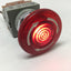 Used Idec AVLW49902D-R-24V Illuminated Emergency E-Stop Pushbutton Switch, 24V LED