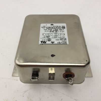Used Corcom 20VS1 Line Filter 120/250VAC, 20A, 50/60Hz, 1PH, Spade Terminals