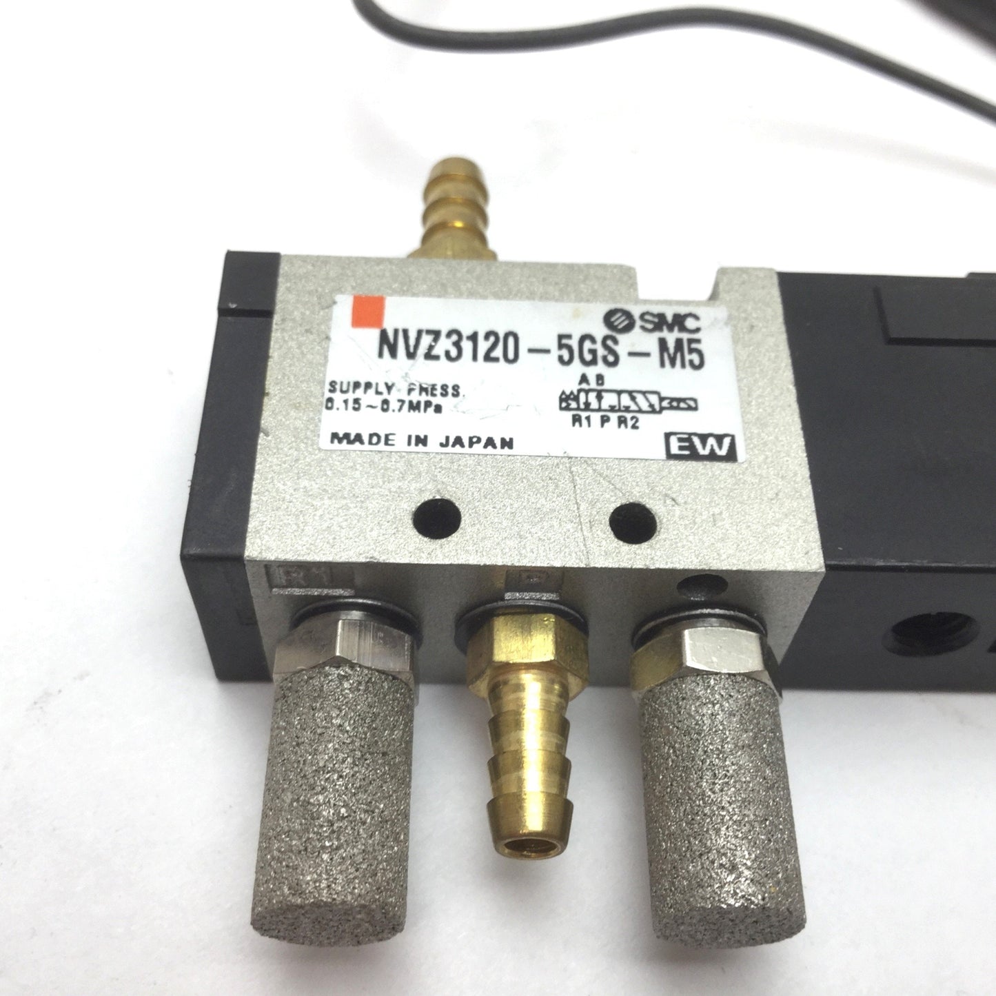 Used SMC NVZ3120-5GS-M5 Solenoid Valve, 2-Position 5-Port, Voltage: 24VDC, Ports: M5