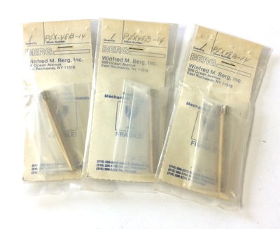New Lot of 3 Berg PSX48B-14 Pinion Shafts, Brass, 14 Teeth, Face: 3/16, Pitch: 48