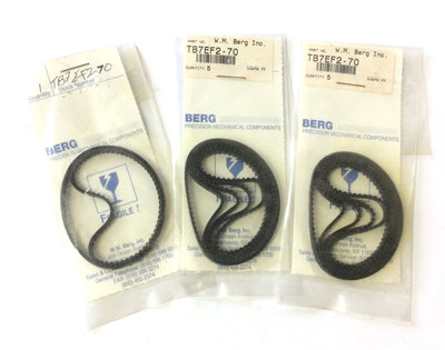 New – Open box Lot of 12 Berg TB7EF2-70 Timing Belts Neoprene Width: 1/8" Length: 5.6" 20000RPM