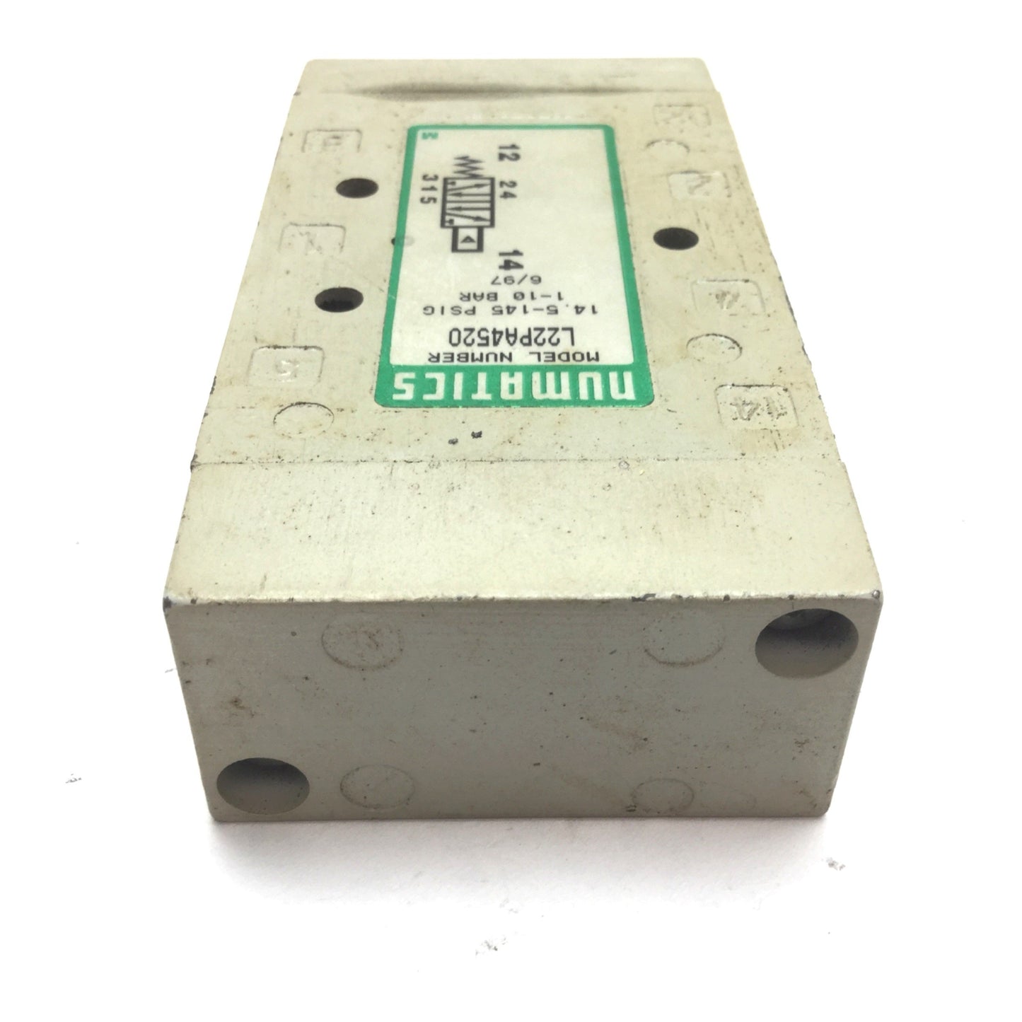 Used Numatics L22PA4520 Pneumatic Piloted Actuated Valve, 2-Position 5-Port, 1/4" NPT