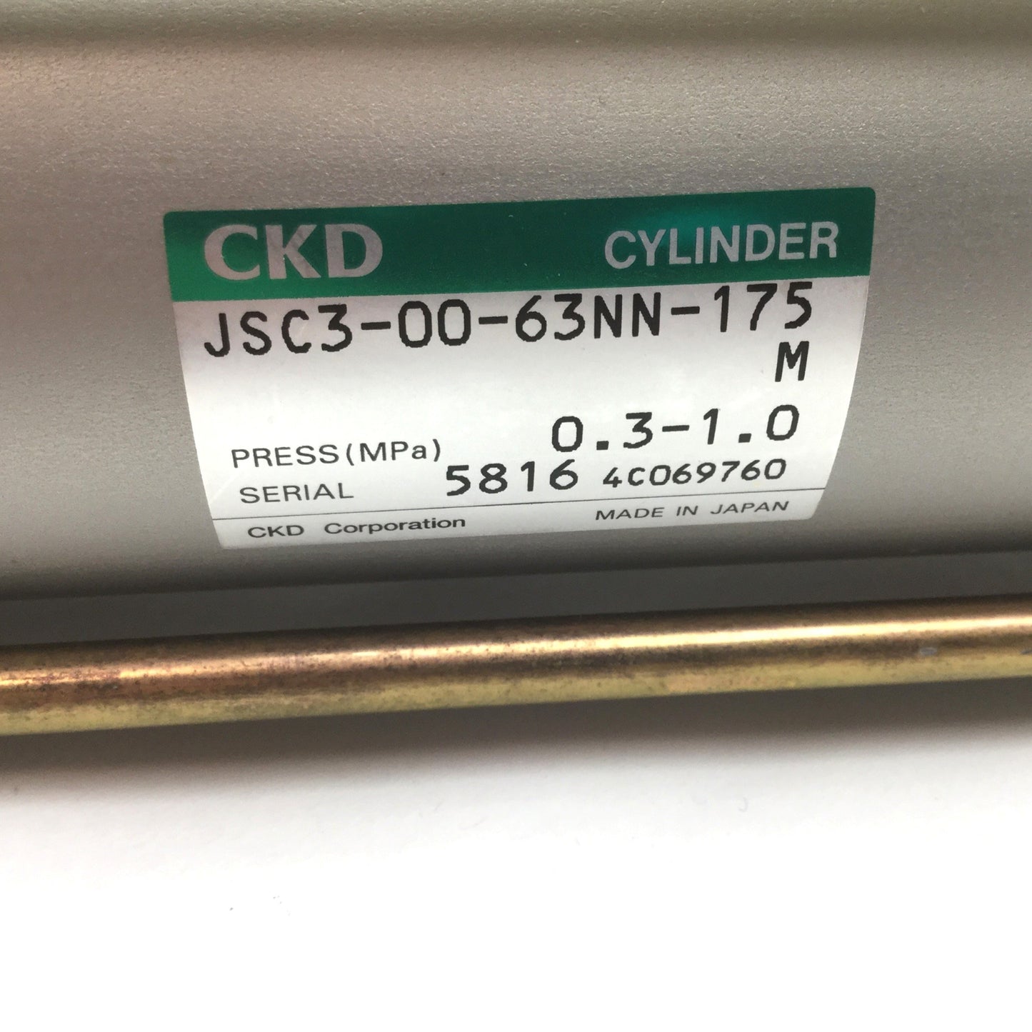 Used CKD JSC3-00-63NN-175 Pneumatic Brake Cylinder, Bore: 63mm, Stroke: 175mm