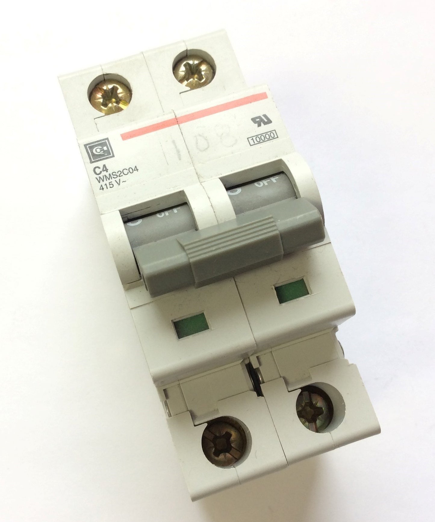 Used Lot of 4 Cutler Hammer WMS2C04 Circuit Breaker 2-Pole Rating: 4A 415VAC, C-Curve