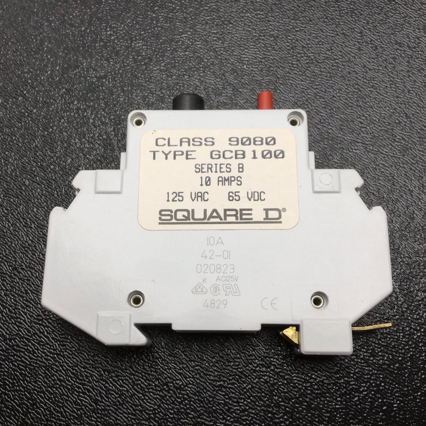 Used Lot of 9 Square D 9080 GCB100 Circuit Breaker, 1-Pole, Rating: 10A 125VAC 65VDC