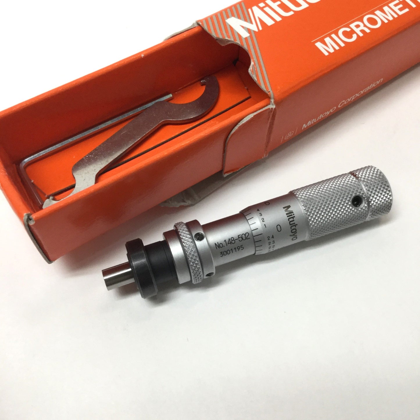 New – Open box Mitutoyo 148-502 Micrometer Head, 0-0.500" / 0.001" Graduation, Flat Spindle Tip
