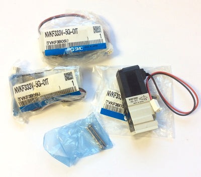 New – Open box Lot of 3 SMC NVKF333V-5G-01T 3-Port Solenoid Valve, 24VDC, 1/8" NPT