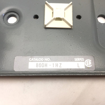 Used A-B 800H-1HZ E-Stop Black Enclosure, w/800T-FXT Switch & 800T-XD4 Contacts