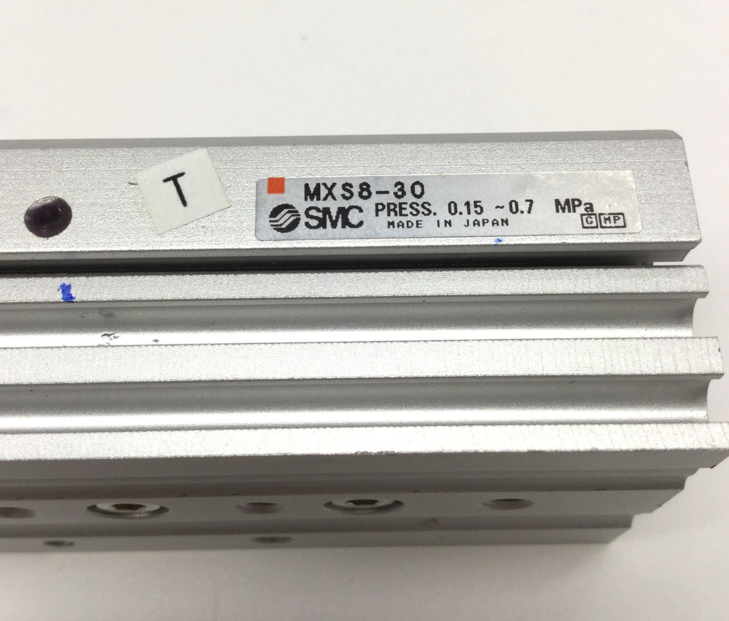 Used SMC MXS8-30 Air Slide Table Dual Rod Guided Cylinder, 8mm Bore, 30mm Stroke