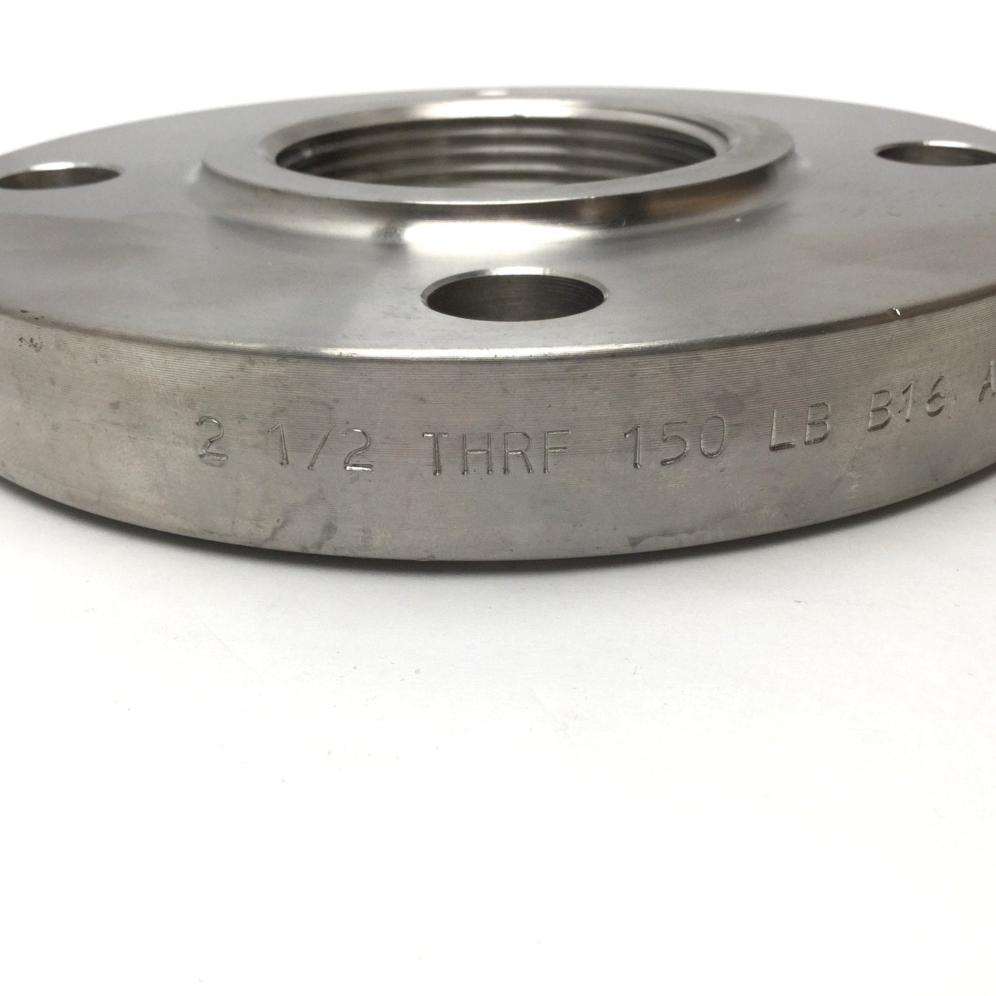 Used Viraj 2 1/2 THRF 150 LB B16 A/SA182 F304/304L 67742 Threaded 4-Bolt Flange 304SS