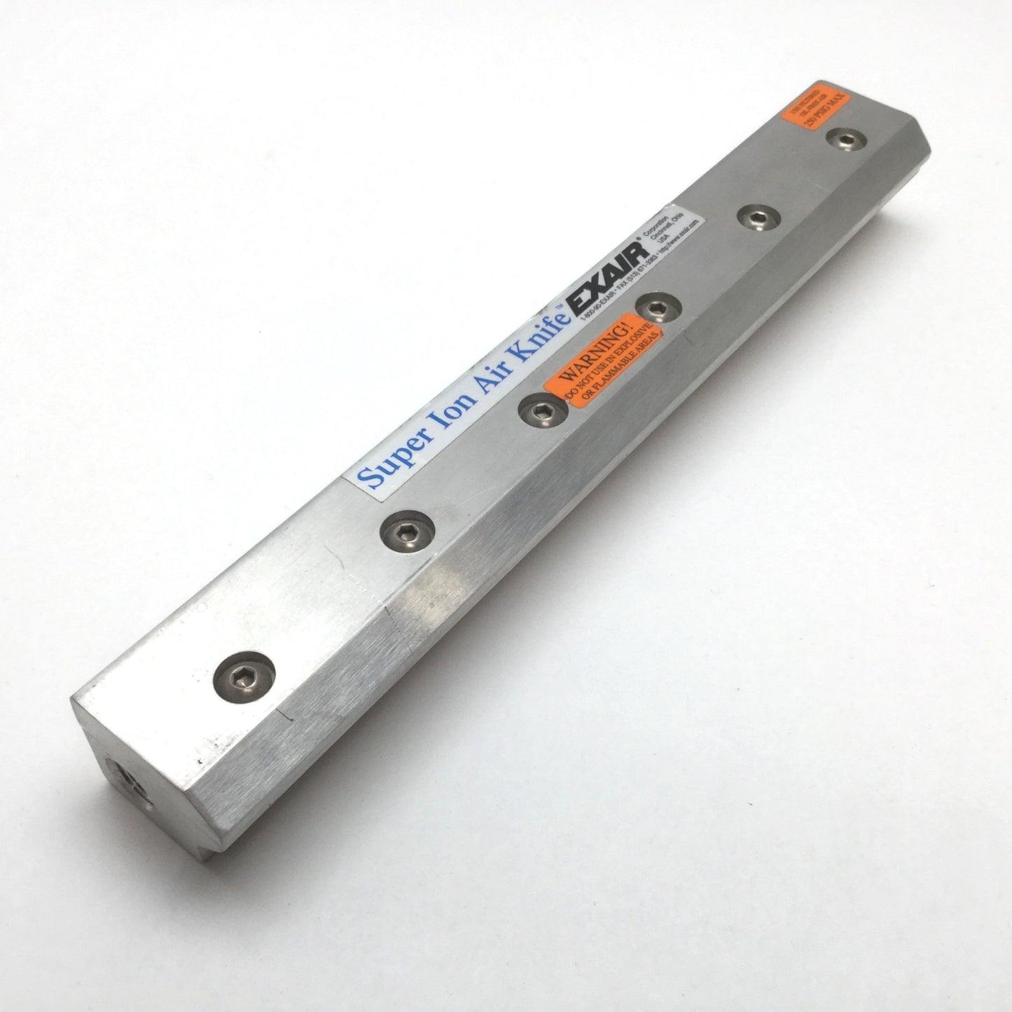 Used Exair Super Ion Air Knife, Length: 12", Pressure Rating: 250psi, Ports: 1/4" NPT