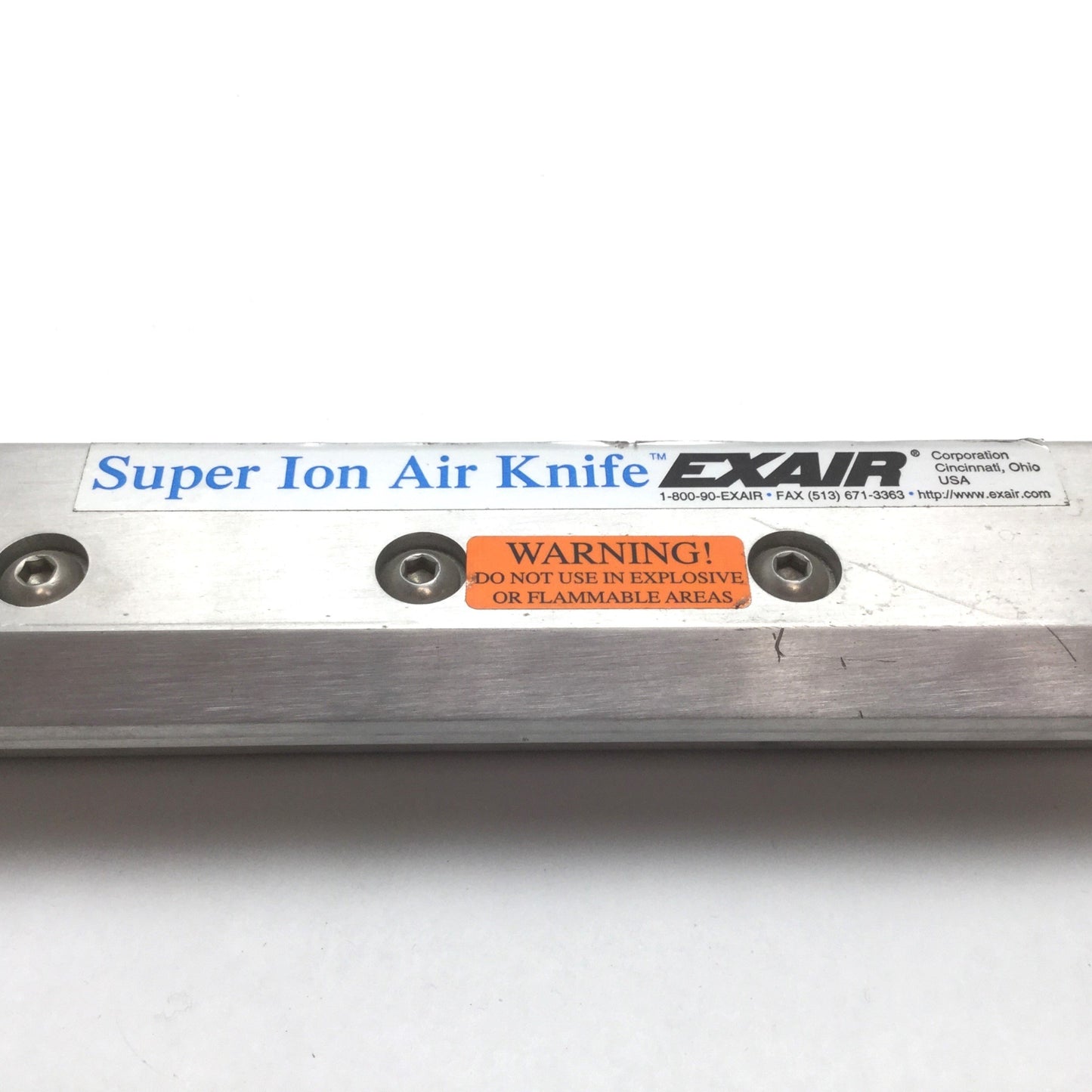 Used Exair Super Ion Air Knife, Length: 12", Pressure Rating: 250psi, Ports: 1/4" NPT