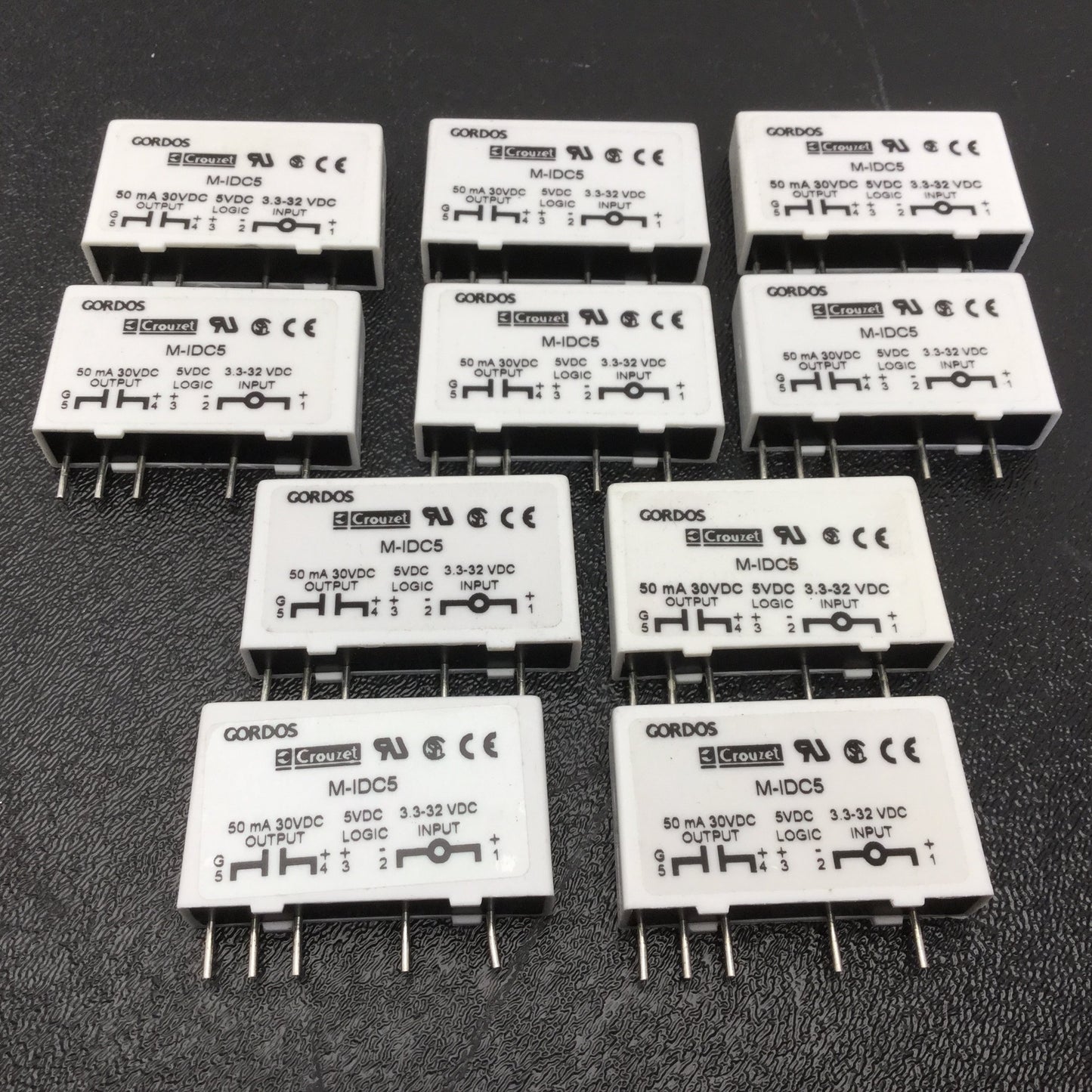 Used Lot of 10 Gordos Crouzet M-IDC5 Solid State Relays 3.3-32VDC In, 30VDC 50mA Out