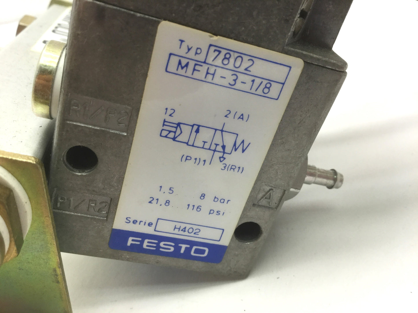 Used Lot of 2 Festo MFH-3-1/8 MSFG-24 Pneumatic Solenoid Valve 2-Pos 3-Way G1/8 DC24V