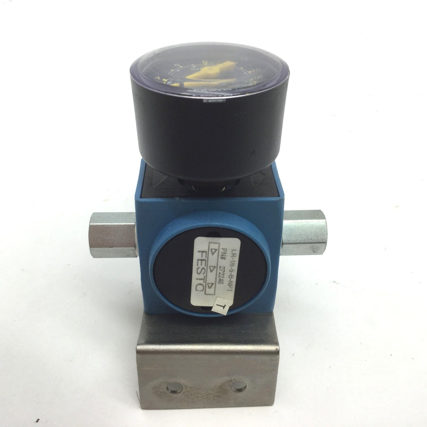 Used Festo LR-1/8-S-B-NPT Pneumatic Pressure Regulator, w/ 0-230psi Gauge