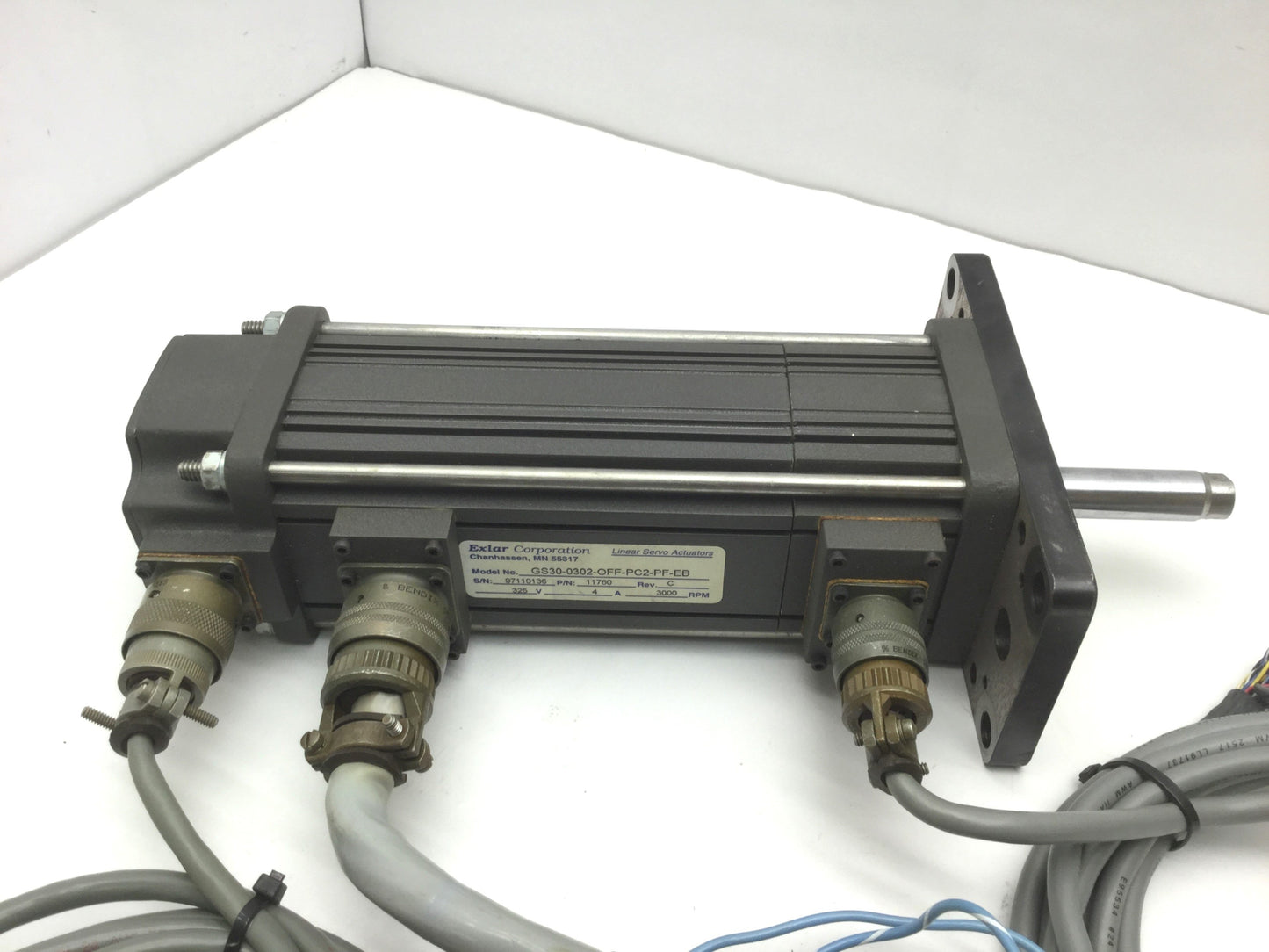 Used EXLAR GS30-0302-OFF-PC2-PF-EB Electric Linear Actuator, Stroke: 3", 3" Frame